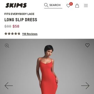 SKIMS Red Spaghetti Strap Maxi Dress